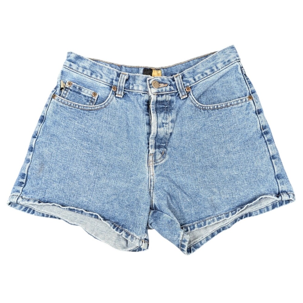 Mossimo Gene Boy Short Vintage High Waisted Light Wash Denim Shorts Women 29 USA